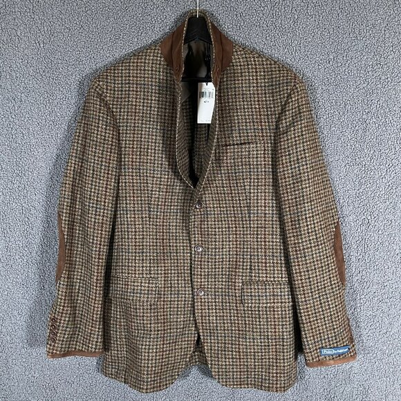 Polo Ralph Lauren Polo Tweed 100% Wool Blazer Sport Coat - Men's Size 42R -Brown - Picture 4 of 15